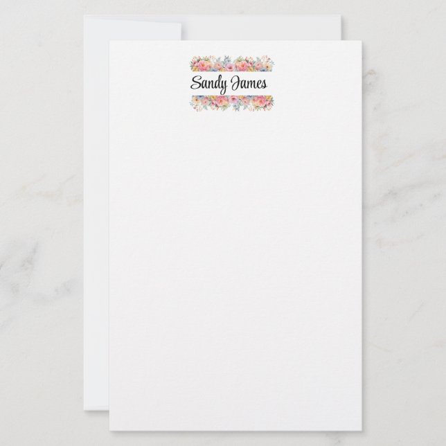 Floral Stationery Paper (Front)