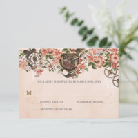 Floral Steampunk Wedding RSVP