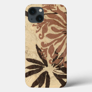 Floral Stencil Design with Tawny Leaves iPhone 13 Case