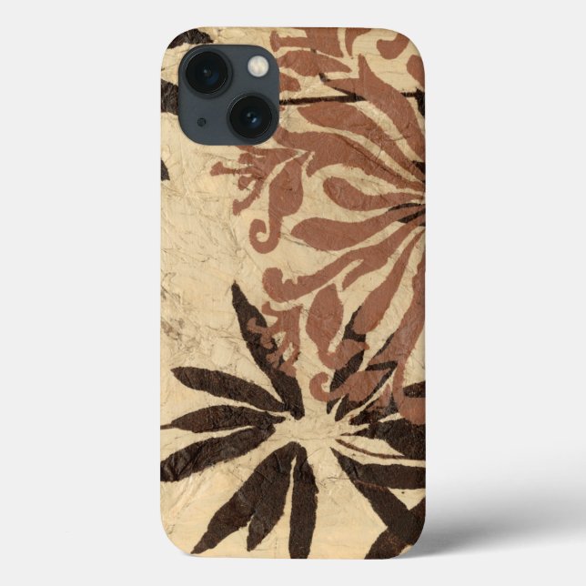 Floral Stencil Design with Tawny Leaves Case-Mate iPhone Case (Back)