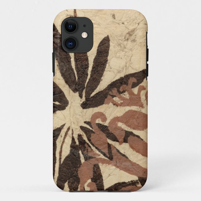 Floral Stencil Design with Tawny Leaves Case-Mate iPhone Case (Back)