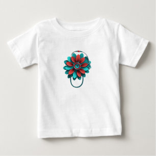 Floral Stethoscope Design – Unique Medical & Healt Baby T-Shirt