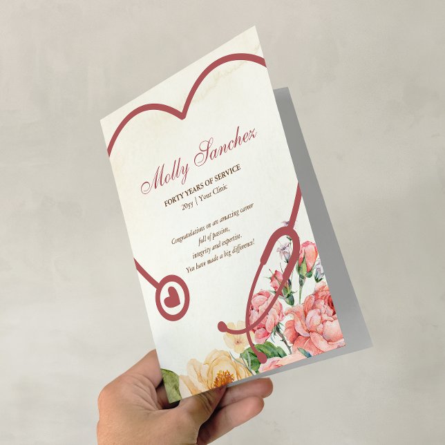 Floral Stethoscope Nurse Retirement Message Card (Floral Stethoscope Nurse Retirement Message Card)