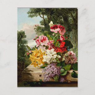 Floral Still Life, fine art painting, 1865 Postcard