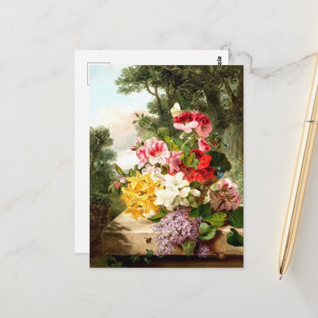 Floral Still Life, John Wainwright  Postcard (Front/Back In Situ)