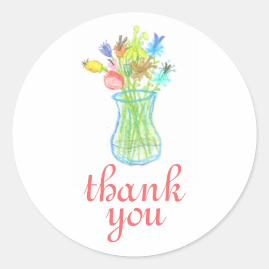 Floral still life thank you sticker
