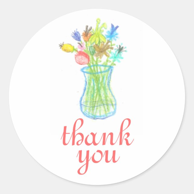 Floral still life thank you sticker (Front)