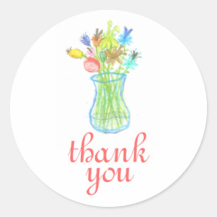 Floral still life thank you sticker