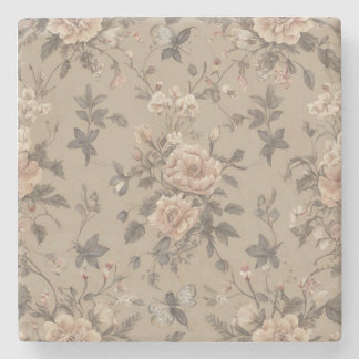 floral stone coaster