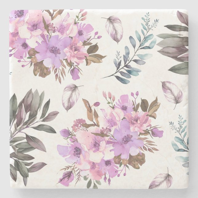 Floral  stone coaster (Front)