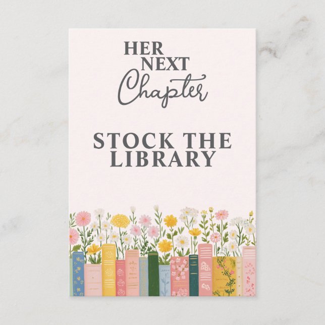 Floral Storybook Her Next Chapter Bridal Shower  Enclosure Card (Front)