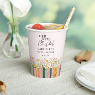 Floral Storybook Her Next Chapter Bridal Shower  Paper Cups