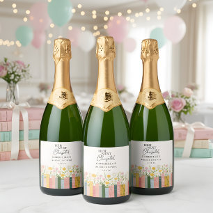 Floral Storybook Her Next Chapter Bridal Shower  Sparkling Wine Label