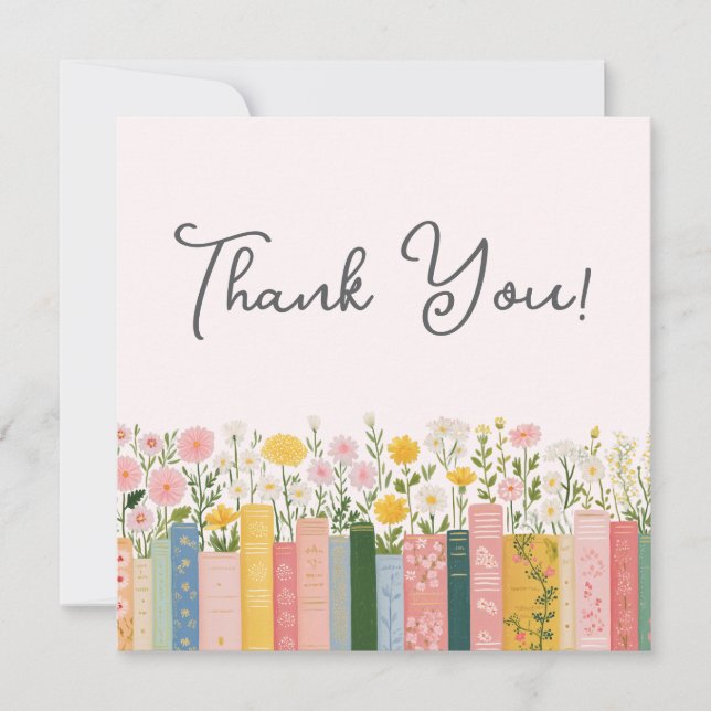 Floral Storybook Her Next Chapter Bridal Shower Thank You Card (Front)
