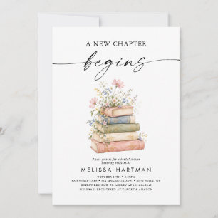 Floral Storybook New Chapter Begins Bridal Shower Invitation