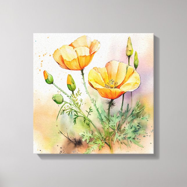 Floral Stretched Canvas Print (Front)