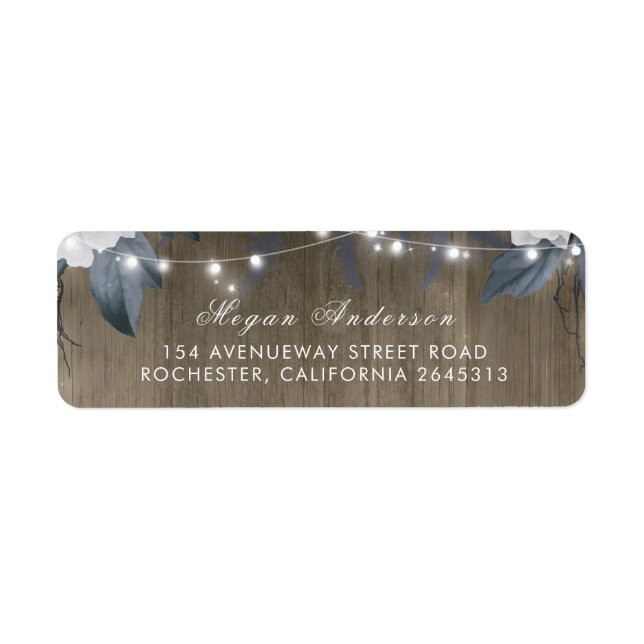 Floral String Lights Rustic Wood Barn Wedding (Front)