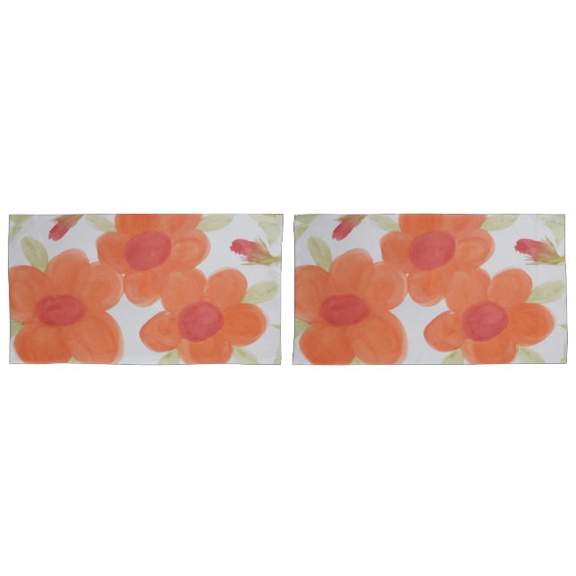 Floral Stripe Pillowcase (Front-Set)