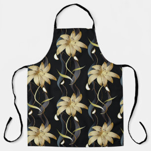 Floral Striped Luxury: 3D Vintage. Apron