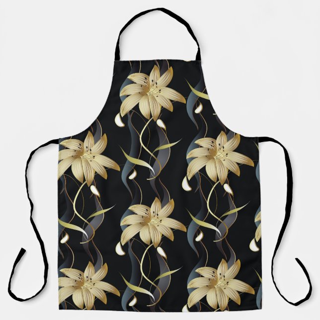 Floral Striped Luxury: 3D Vintage. Apron (Front)