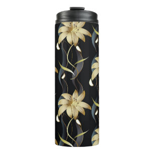 Floral Striped Luxury: 3D Vintage. Thermal Tumbler