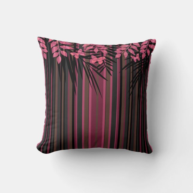 Floral, striped, retro cushion (Front)