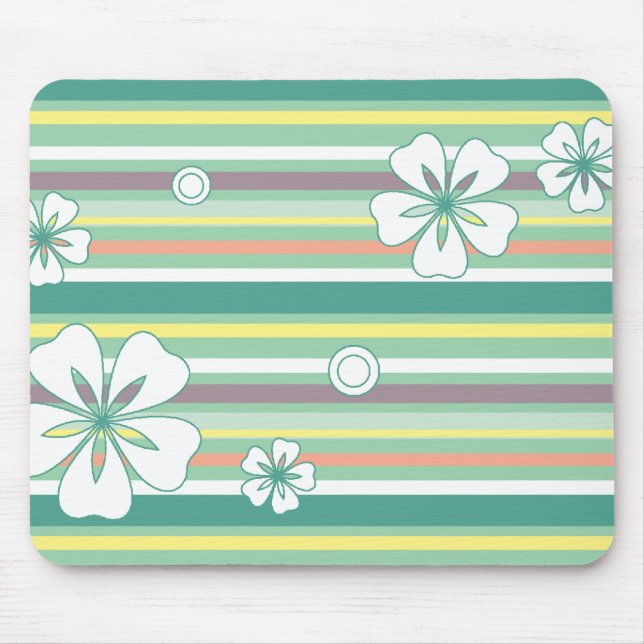 floral stripes_4 mouse mat (Front)