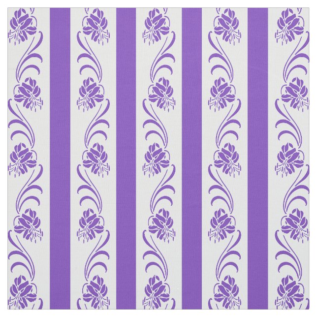 Floral stripes pattern fabric (Swatch)