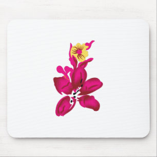 Floral Style, ArtyClick Crimson, Light Gold Mouse Mat