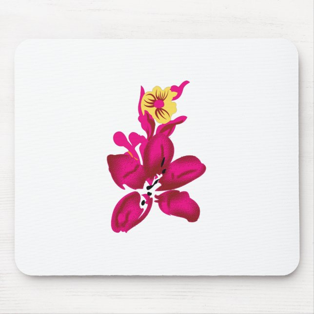 Floral Style, ArtyClick Crimson, Light Gold Mouse Mat (Front)