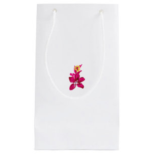 Floral Style, ArtyClick Crimson, Light Gold Small Gift Bag