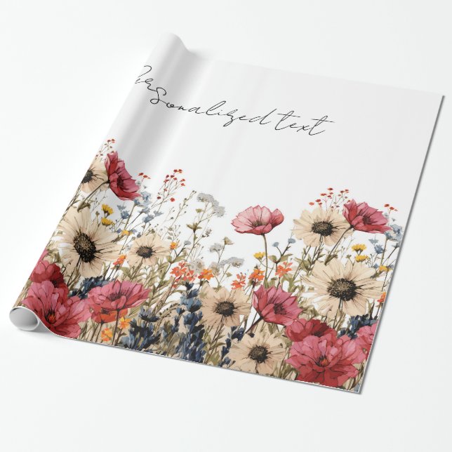Floral Sublimation Wrapping Paper (Unrolled)