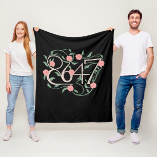 Floral Subtle Anti Trump 8647 86 47 Boho Fleece Blanket