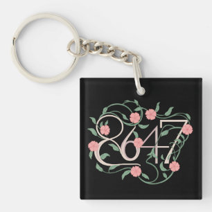 Floral Subtle Anti Trump 8647 86 47 Boho Key Ring