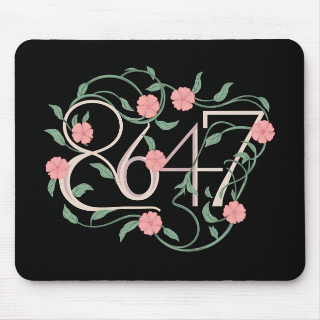 Floral Subtle Anti Trump 8647 86 47 Boho Mouse Mat (Front)