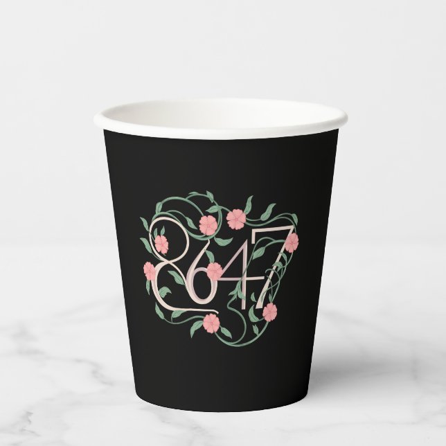Floral Subtle Anti Trump 8647 86 47 Boho Paper Cups (Front)