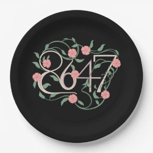 Floral Subtle Anti Trump 8647 86 47 Boho Paper Plate