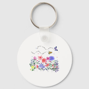 Floral Subtle Anti Trump Democrat Liberal Key Ring