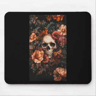 Floral Subtle Skull Accents Skull Art  Mouse Mat