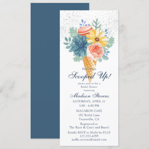 Floral Succulent Macaron Bridal Shower Invitation