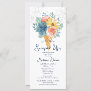 Floral Succulent Macaron Bridal Shower Invitation