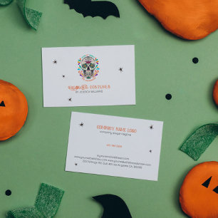 Floral Sugar Skull Burning Business Card