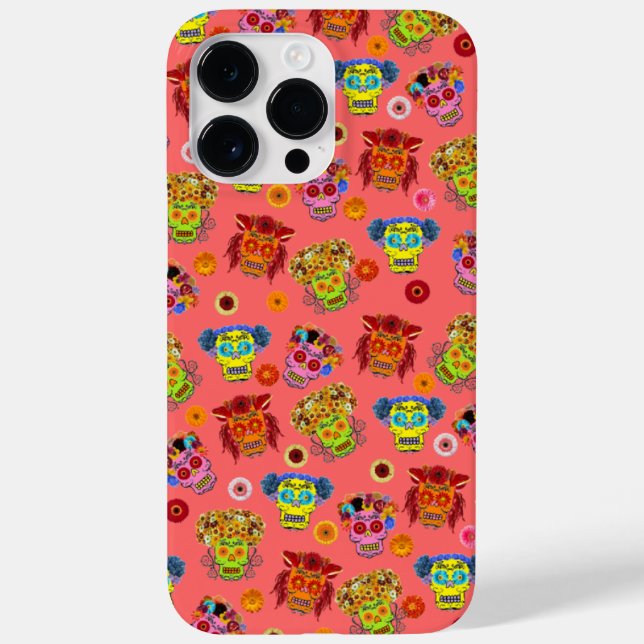 Floral Sugar Skull Case-Mate iPhone Case (Back)