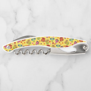 Floral Sugar Skull Corkscrew