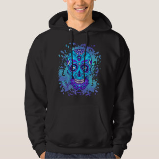 Floral Sugar Skull Day Of Death Dia De Los Muertos Hoodie