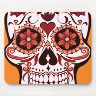 Floral Sugar Skull Day of the Dead Art Mouse Mat