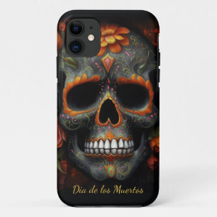 Floral Sugar Skull Dia de los Muertos Calavera iPhone 11 Case