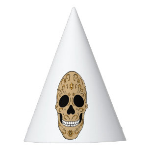 Floral Sugar Skull Dia de los Muertos Party Hat