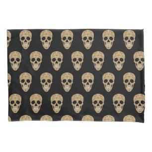 Floral Sugar Skull Dia de los Muertos Pillowcase
