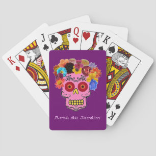 Floral Sugar Skull Playing Cards